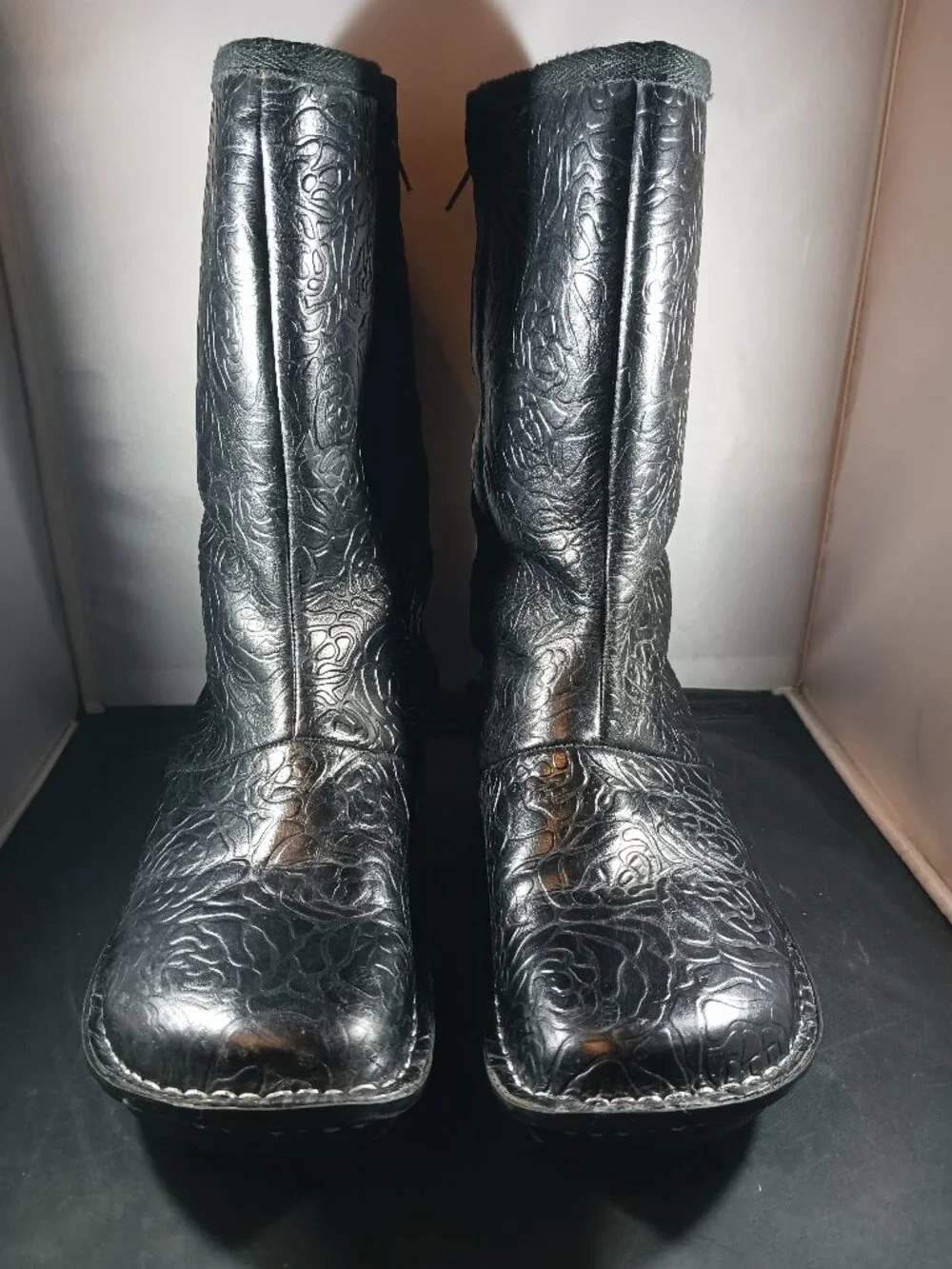 Alegria Women's Black Leather Tall Winter Boot